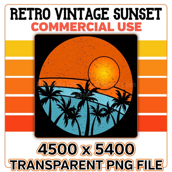Retro Vintage Sunset Palm Trees Beach Png Sunrise Distressed Etsy Retro Vintage Sunset Palm Trees Beach Png Sunrise Distressed Etsy