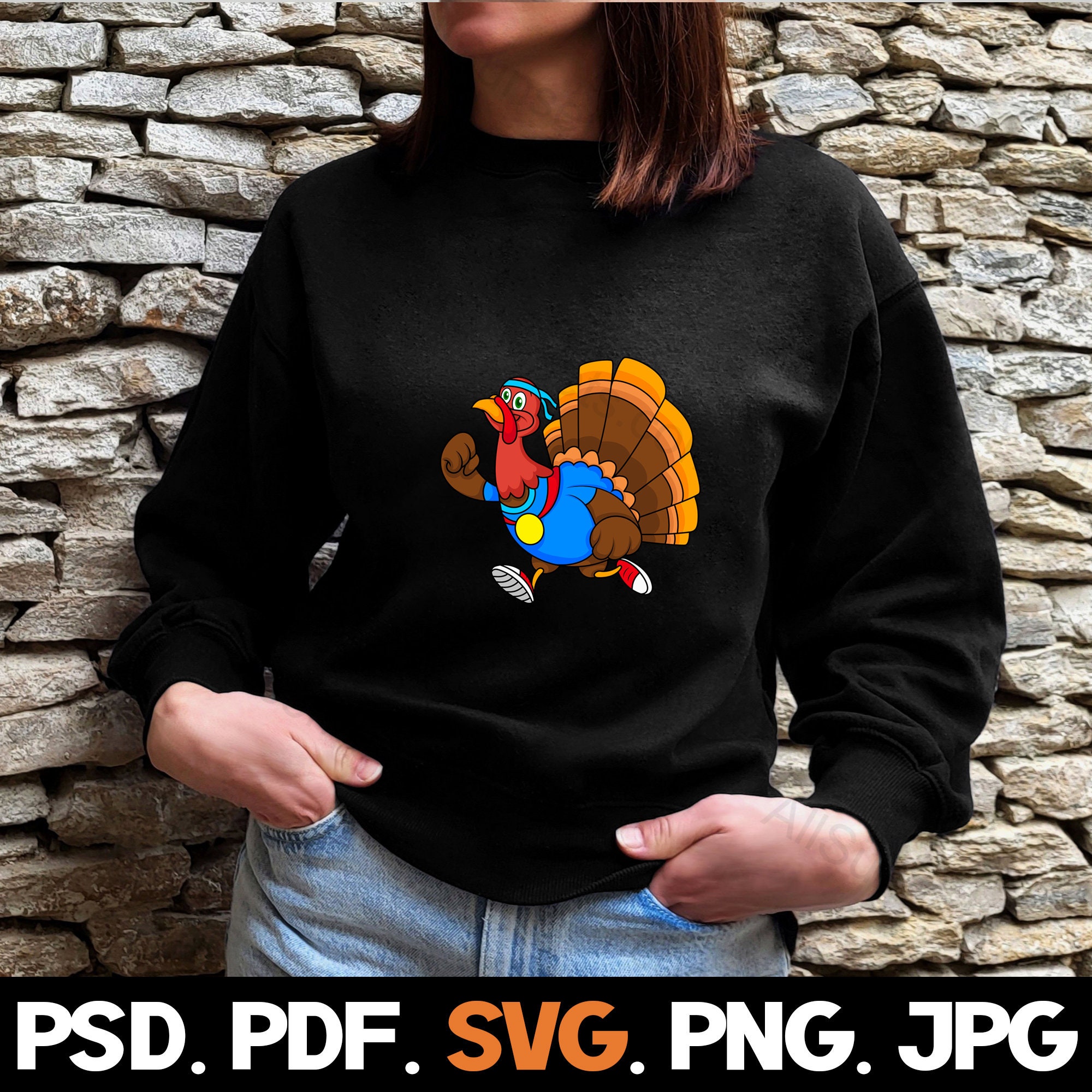 Turkey Racing Character Trotting Turkey Racing Svg Png Ai Pdf Psd Jpg File Types Jogging 5k ...