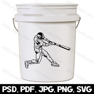 Baseball Player svg png jpg pdf psd File Types Male Batter Vector Silhouette Commercial Use Print On Demand Graphic Clipart