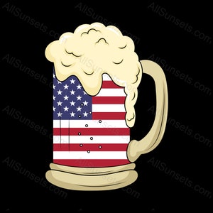 Beer Mug American Flag Png, Psd, Eps, Jpg, Pdf Svg USA Clipart, Alcohol ...