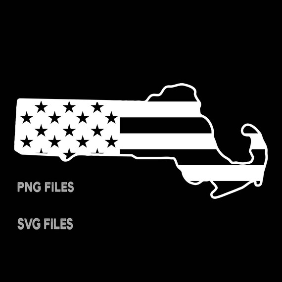 Massachusetts Shape American Flag PNG SVG Patriotic Clipart | Etsy