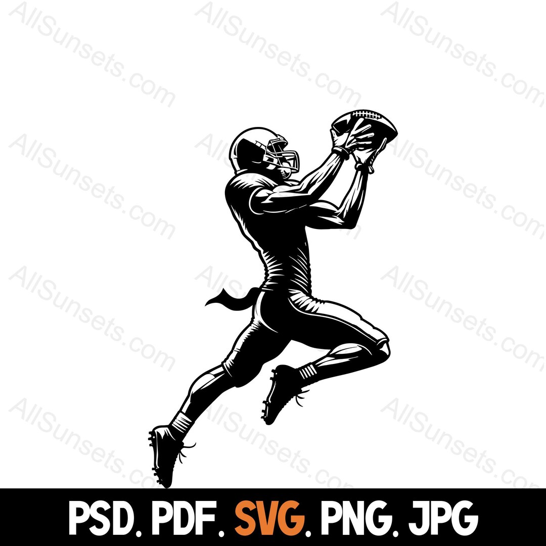 Wide Receiver Football Player Svg Png Jpg Pdf Psd File Types Wideout