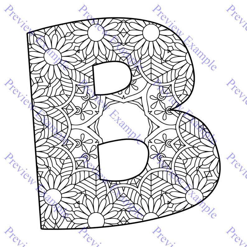 Download KDP Alphabet Mandalas Coloring Pages Sheets PDF ABC Letters | Etsy