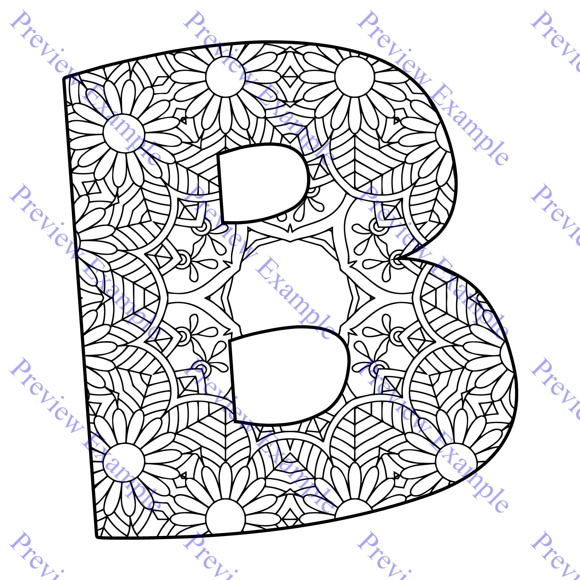 KDP Alphabet Mandalas Coloring Pages Sheets PDF ABC Letters Colouring ...
