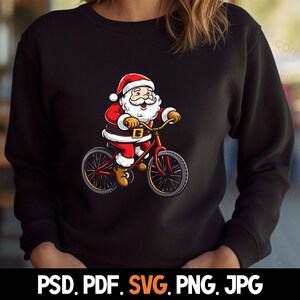 Santa Claus Riding Bike Svg Png Pdf Psd Jpg File Types St Nick ...