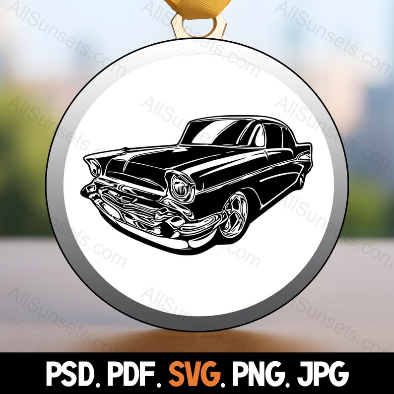 1950s Classic Car SVG Vintage 50s Vehicle Antique Automobile Clipart png psd jpg pdf Files Commercial Print On Demand Use