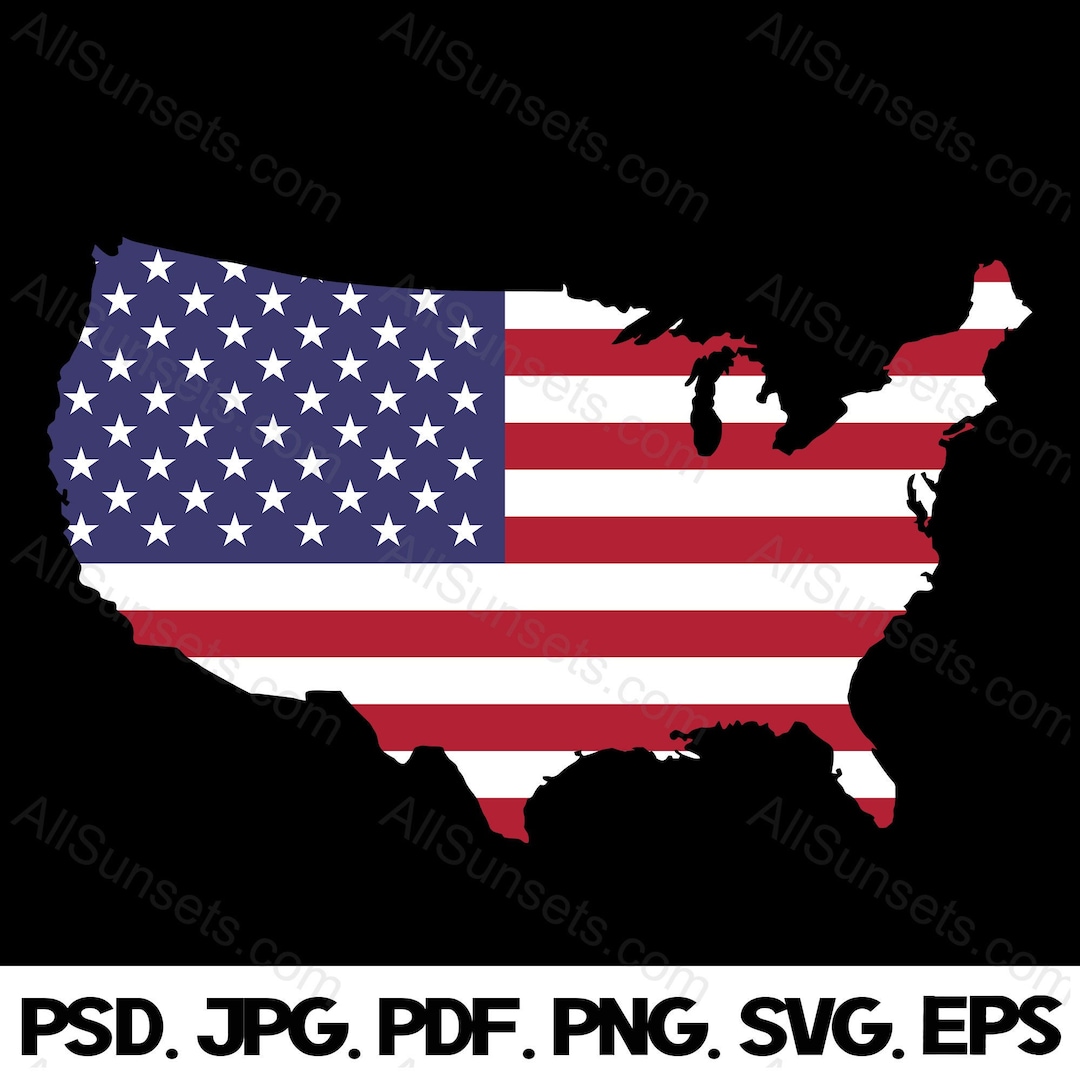 United States Shape Clipart American Flag Svg Us Flag Png American Psd Flag Cricut American Flag Eps USA Map Jpg File Etsy UK
