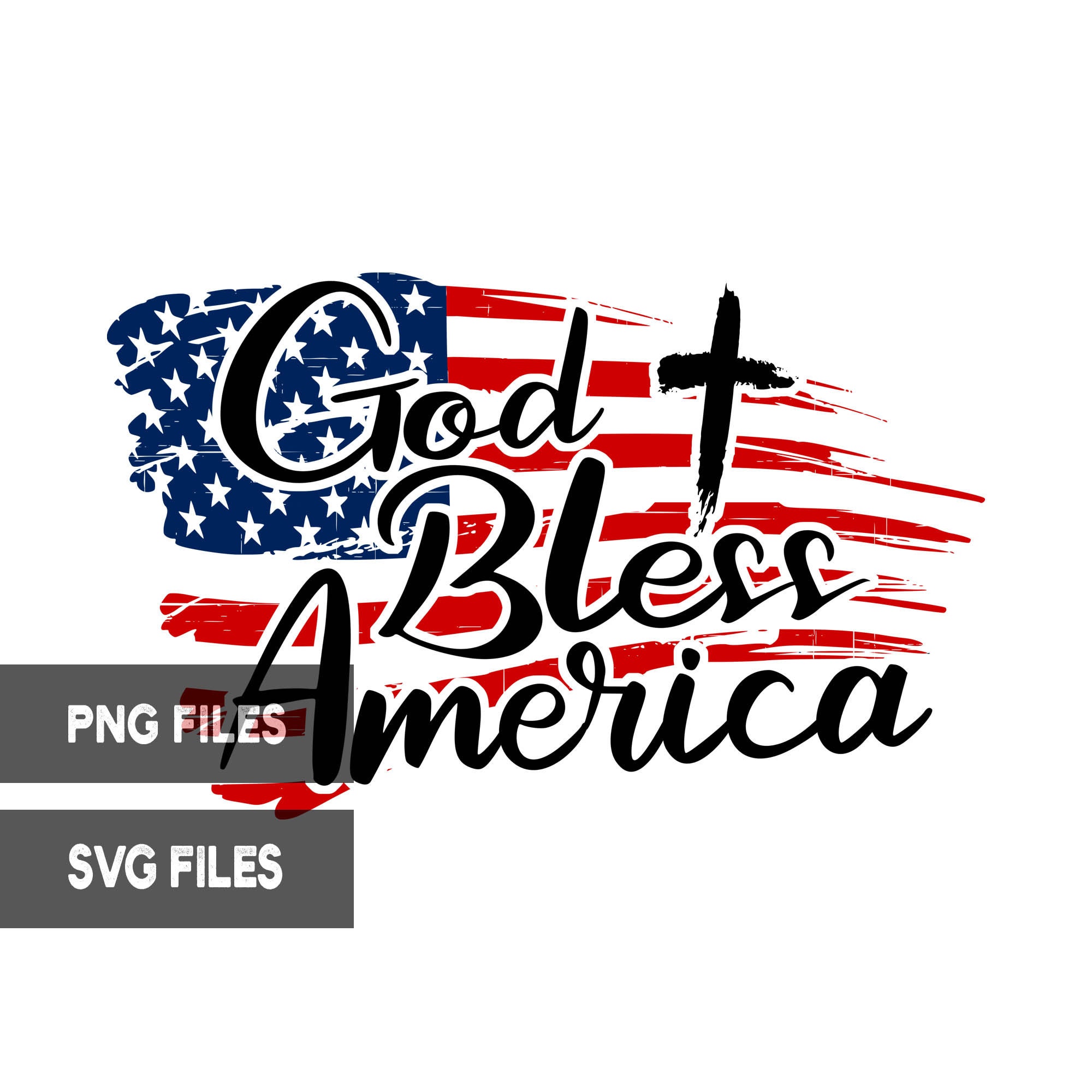 Religious American SVG God Bless America Clipart Patriotic USA Etsy
