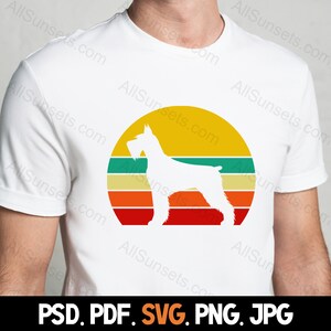 Buy Dog Retro Vintage Sunset PNG and SVG Cut File Clipart Schnauzer ...
