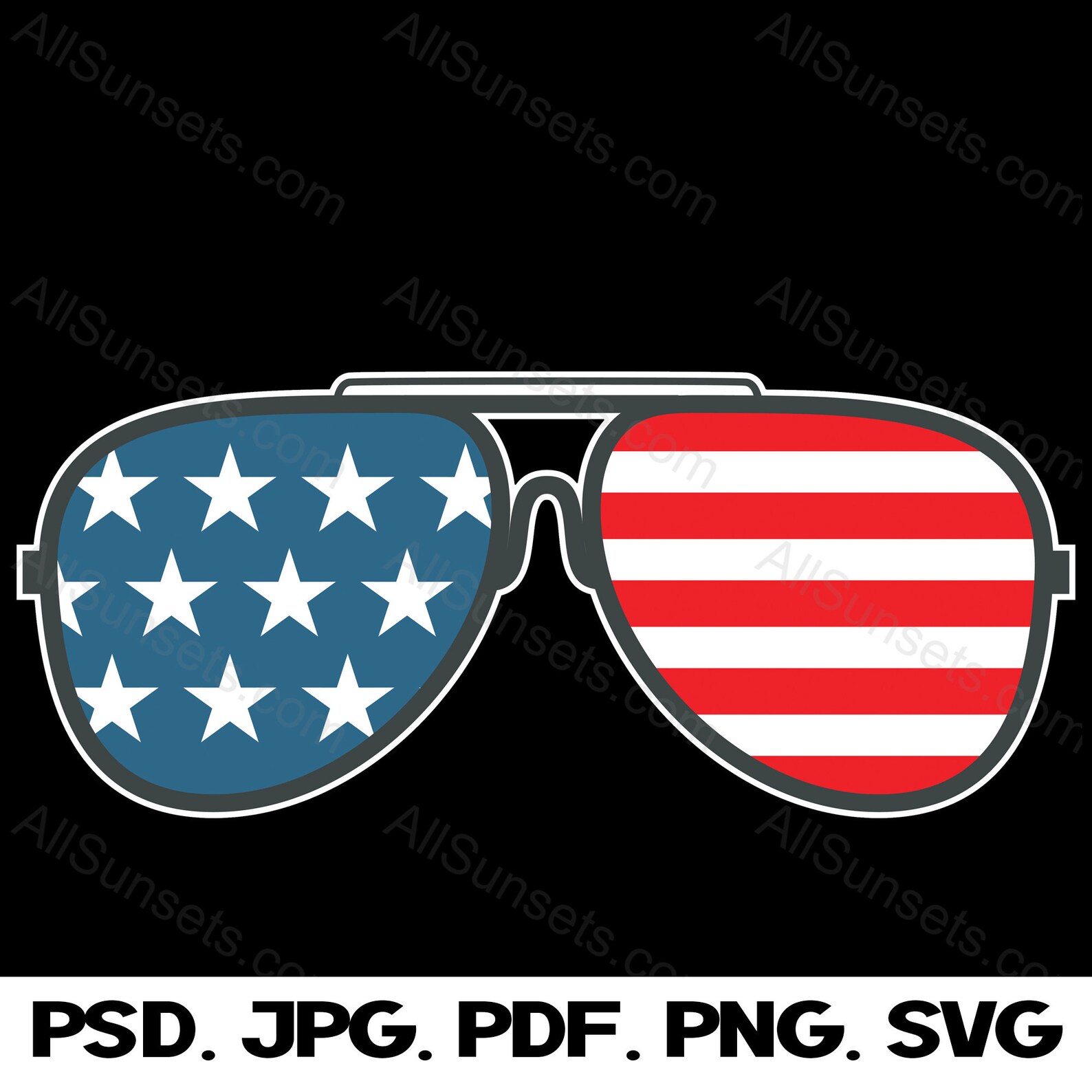 American Flag Sunglasses Svg Png Pdf Psd Jpg File Types Etsy