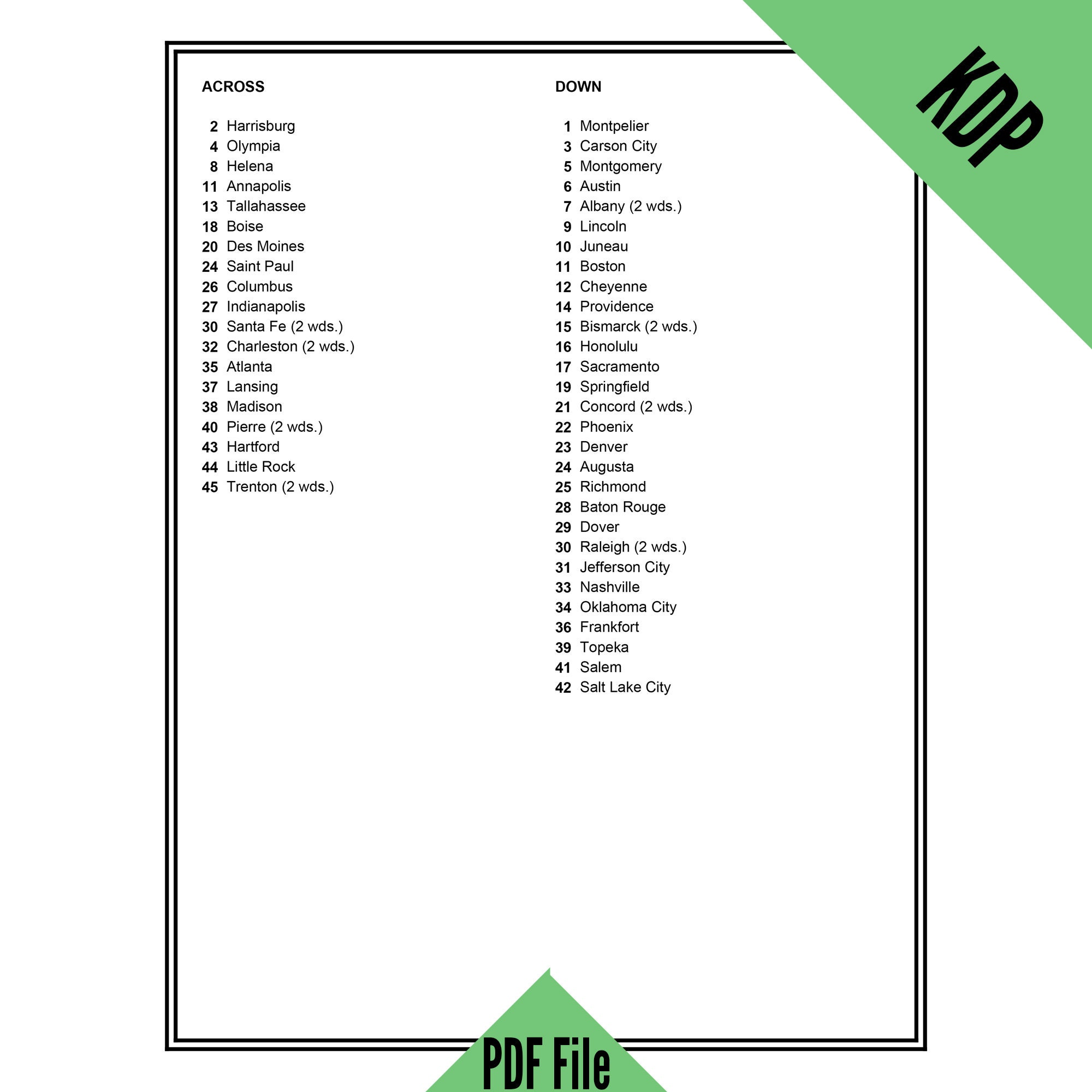 KDP 4 Crossword Puzzles With Clues and Answers in PDF Format for ...