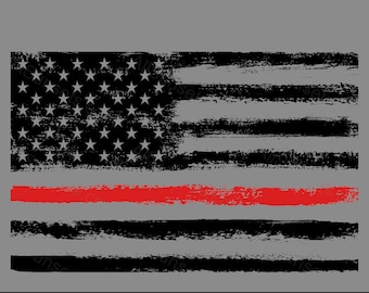 Bandiera Thin Red Line 3x5 Piedi Pompiere Orgoglio Americano USA