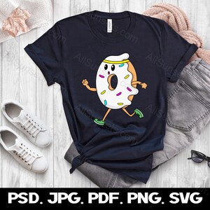 Frosted Donut Running Exercise Fitness svg png pdf psd jpg Files Clipart Getting Healthy Jogging 5K Headband Health Cricut Commercial Use