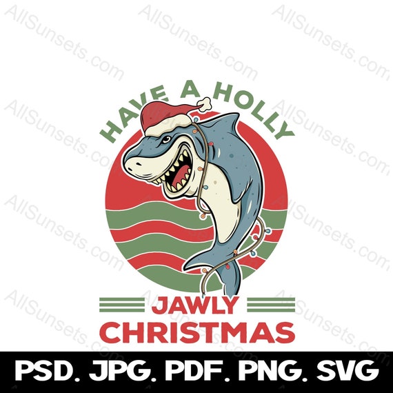 Holly Jawly Christmas Shirt Gift For Shark Christmas Light T-Shirt Holly Jawly Christmas Shirt Gift For Shark Christmas Light T-Shirt