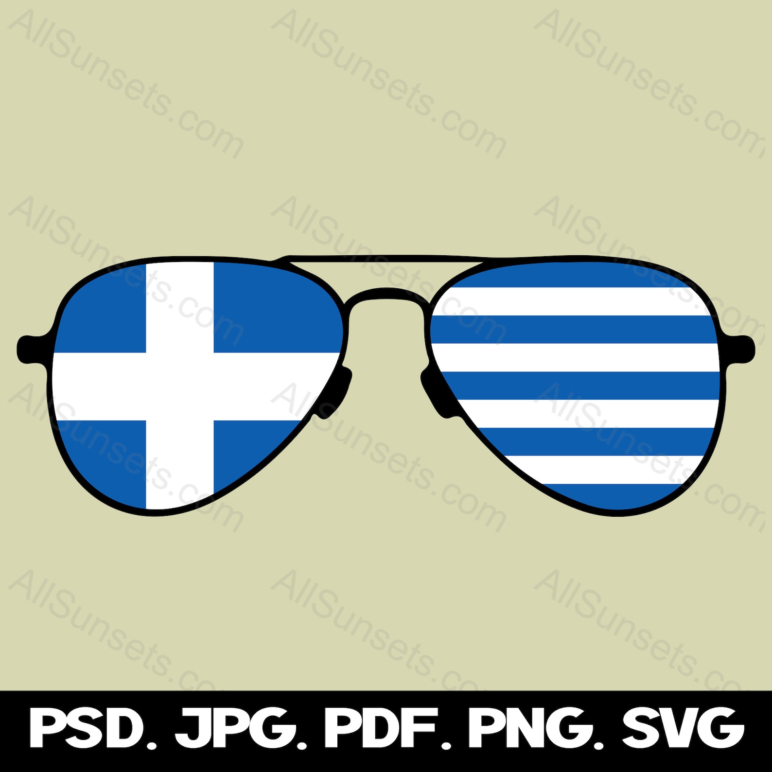 Greece Flag Aviator Sunglasses Svg Png Pdf Psd Jpg File Types Etsy