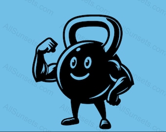 Kettlebell Muscle Character Silhouette Svg Png Pdf Psd Jpg Files