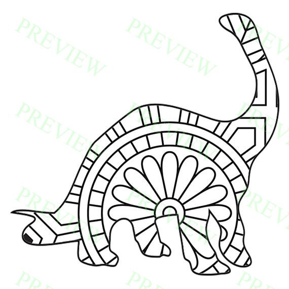 Download Kdp Mandala Dinosaurs Coloring Pages Interior Pdf 14 Dino Etsy