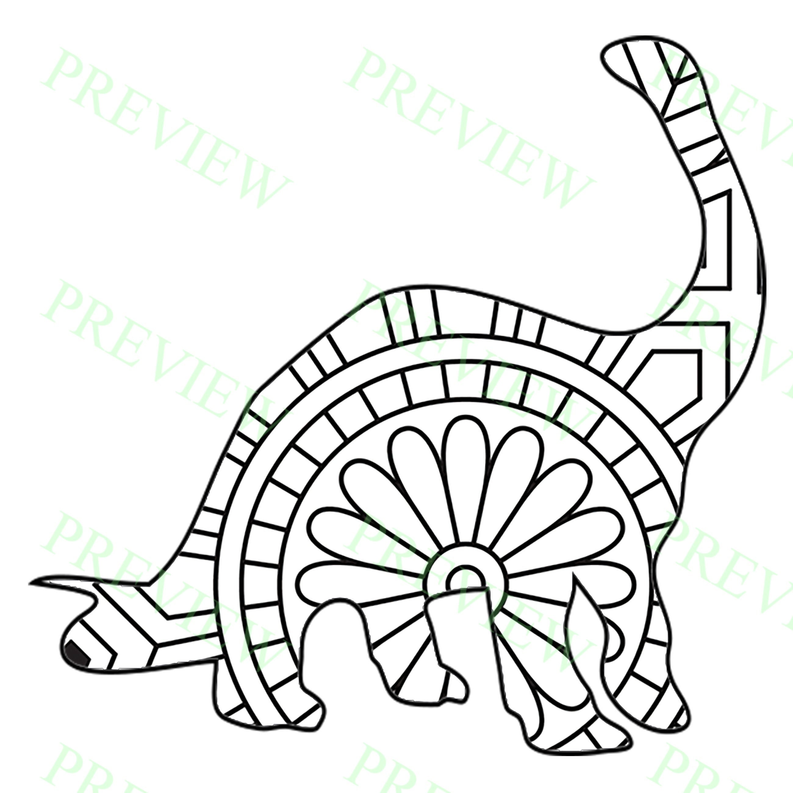 Download Kdp Mandala Dinosaurs Coloring Pages Interior Pdf 14 Dino Etsy