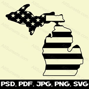 Michigan State Shape American Flag Svg Png Jpg Pdf Psd File Types ...