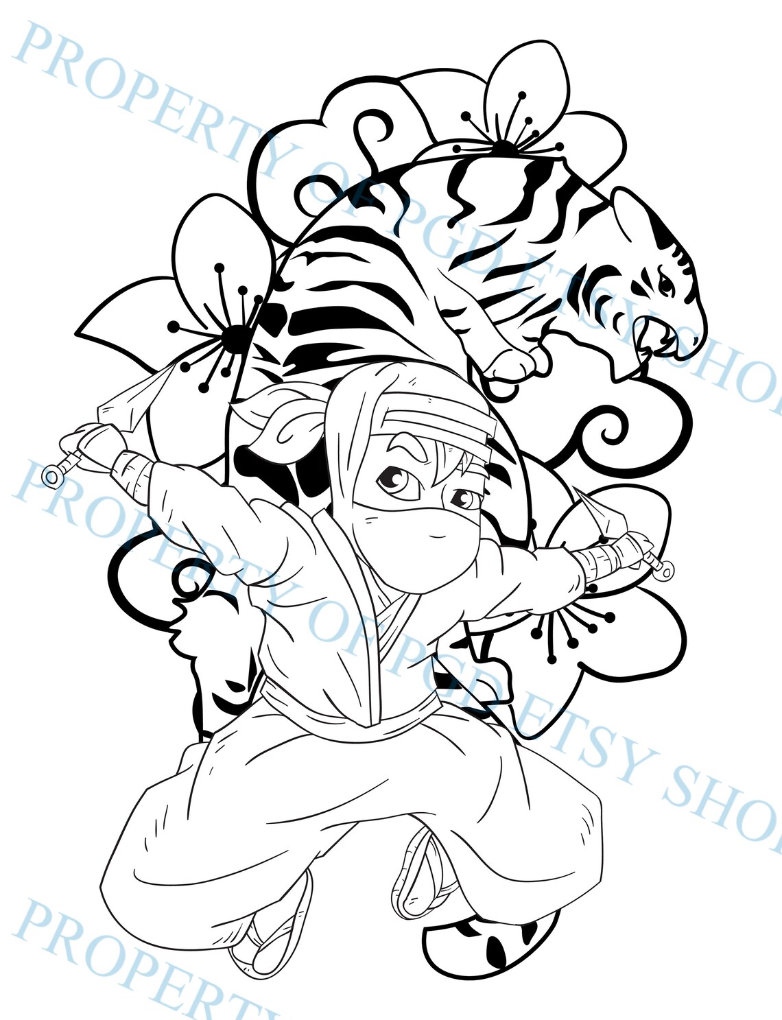 Ninja Japanese Warrior Coloring Book for Kids and Adults | Etsy