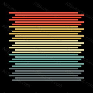 Retro Sunset Horizontal Bars svg png jpg psd pdf File Types Graphic Clipart Commercial Use or Print on Demand