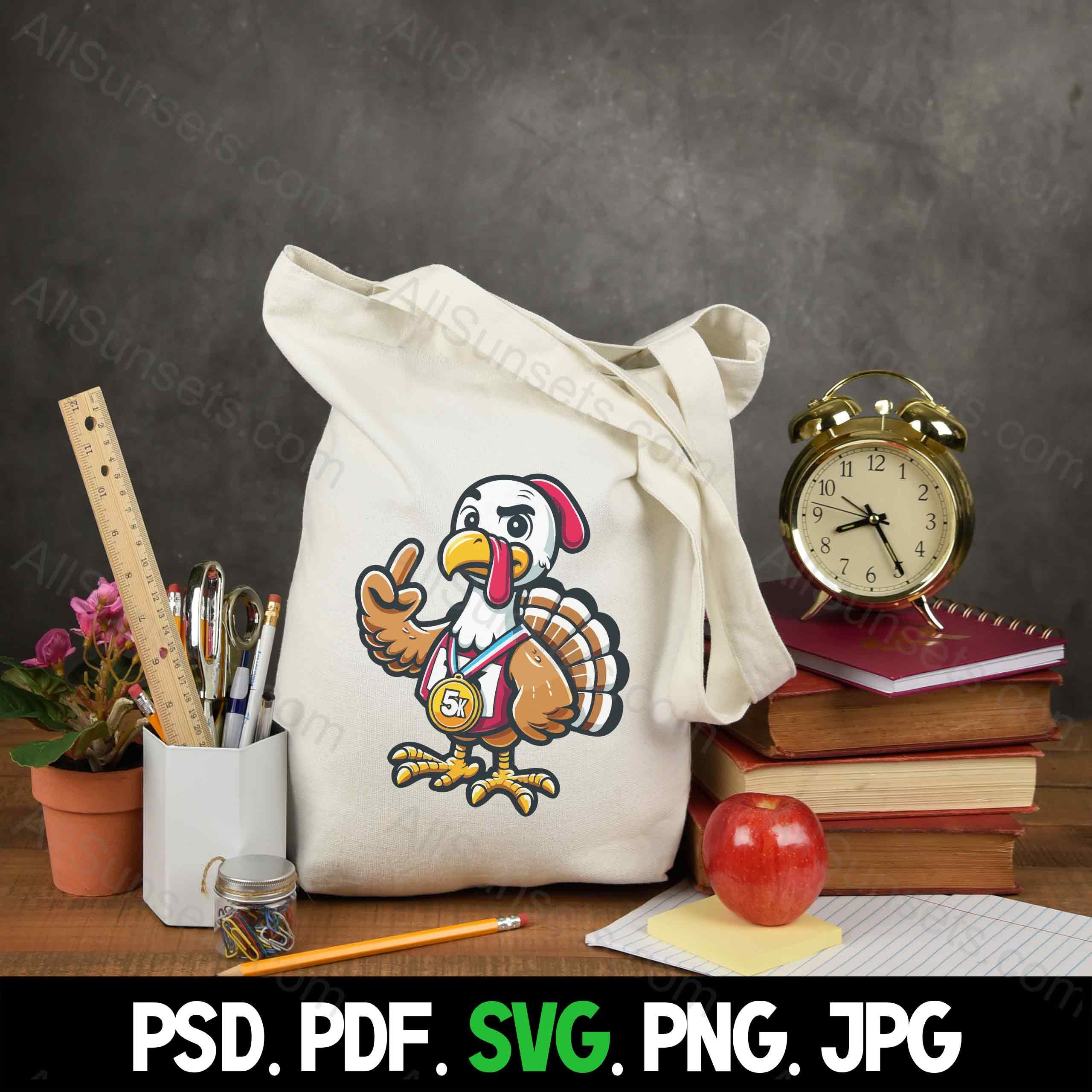 Trotting Turkey Racing Svg Png Pdf Psd Jpg Files Funny Finger 5k ...