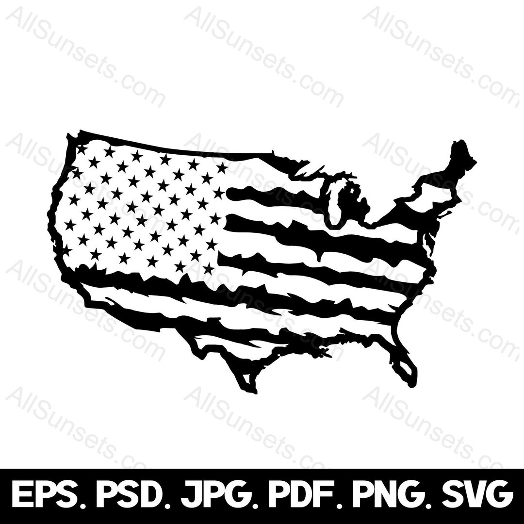 United States American Flag Svg Png Psd Eps Jpg Pdf File Types Rugged ...