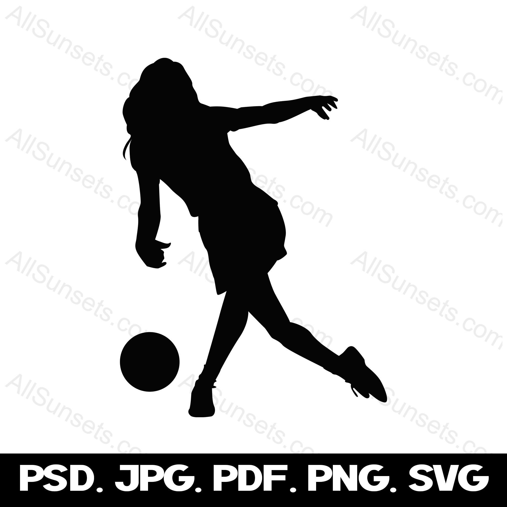 Bowler Female Woman Silhouette SVG Bowling Person Vector - Etsy