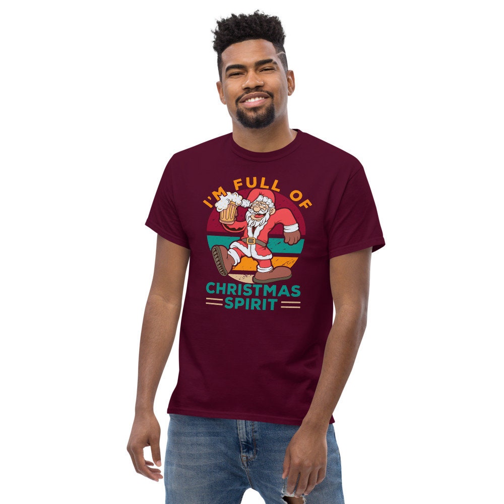 Drunk Santa Claus T-shirt Design I'm Full of Christmas - Etsy