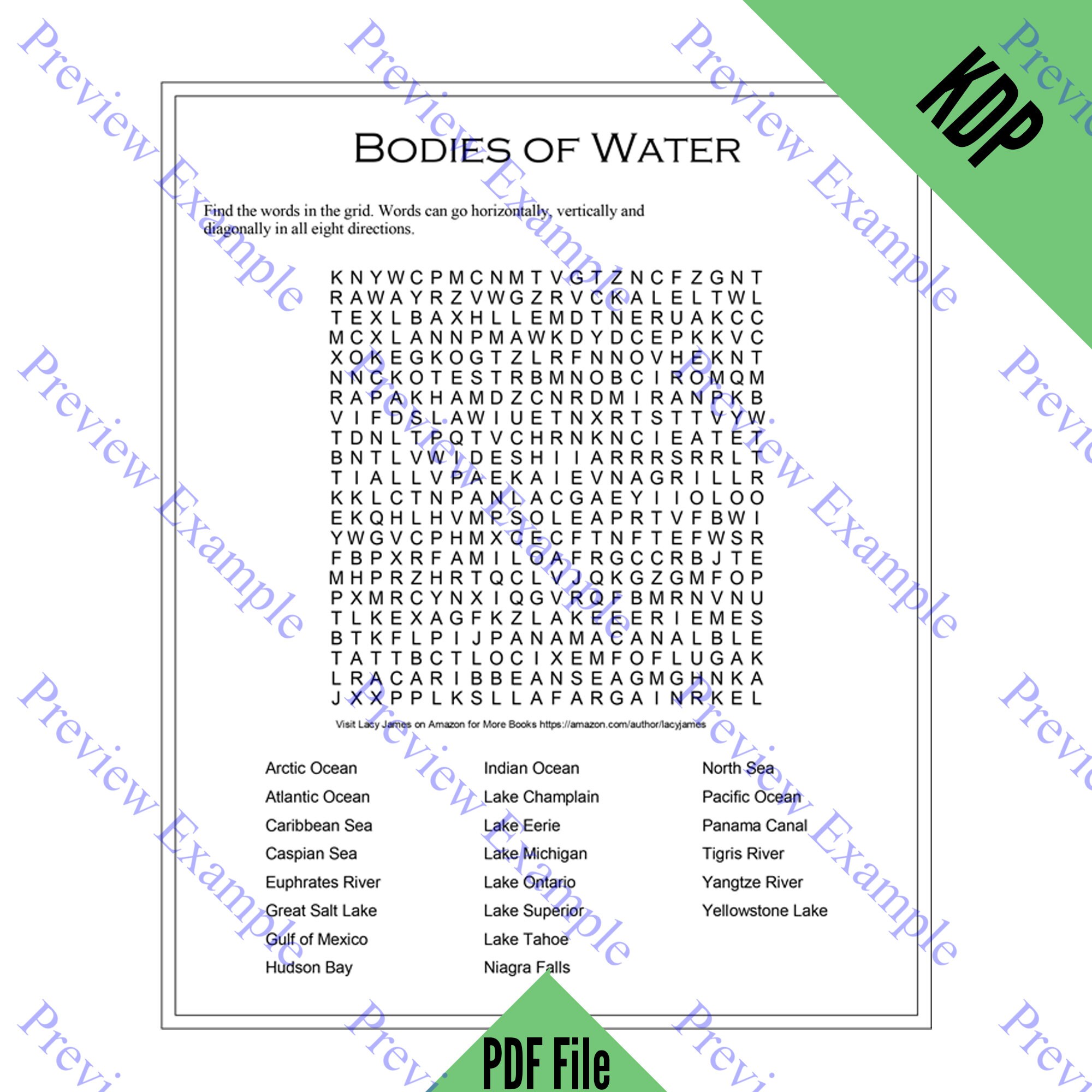 KDP Word Search Puzzle Pages 4 Sheets in PDF Format for Creating Word ...