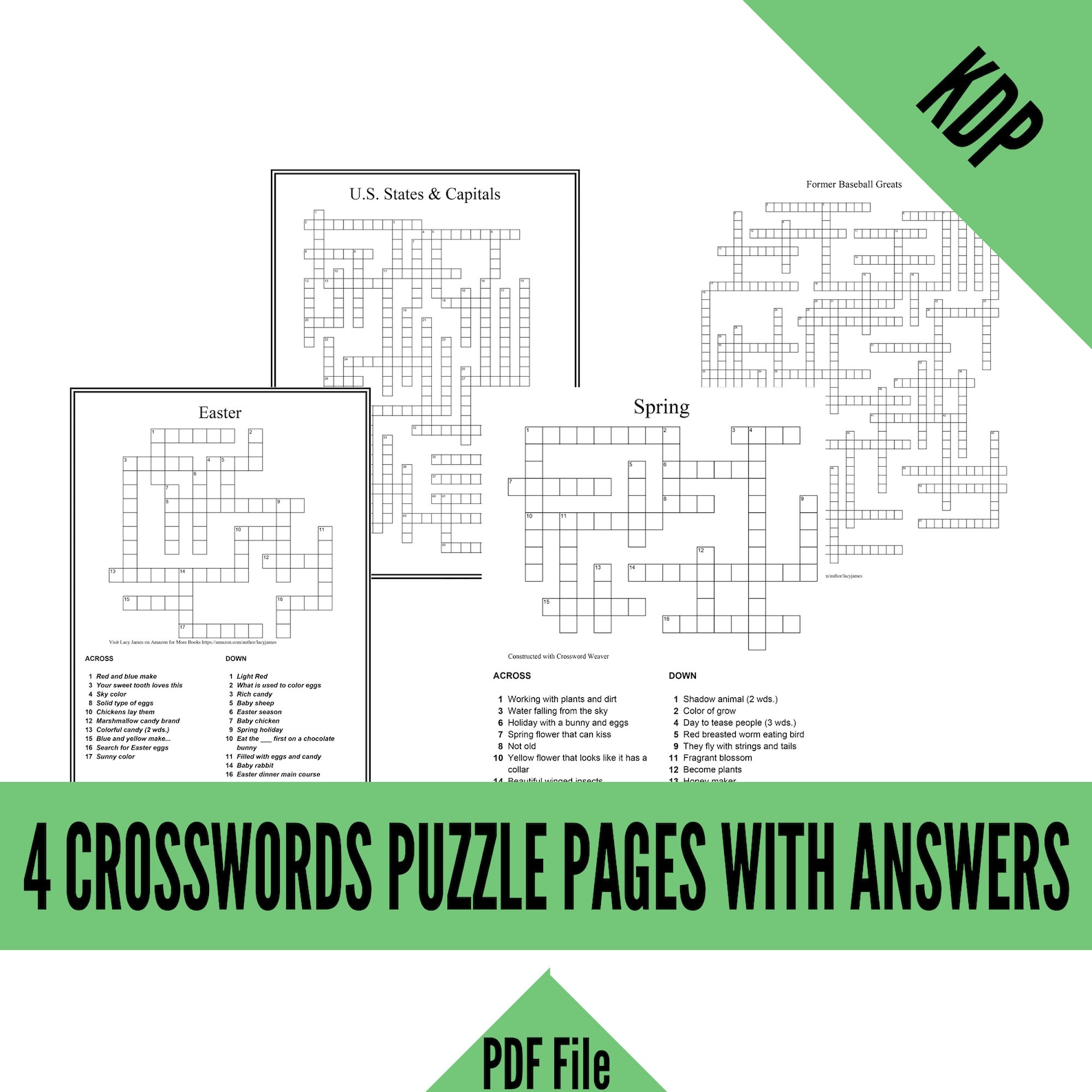 KDP 4 Crossword Puzzles With Clues and Answers in PDF Format for ...