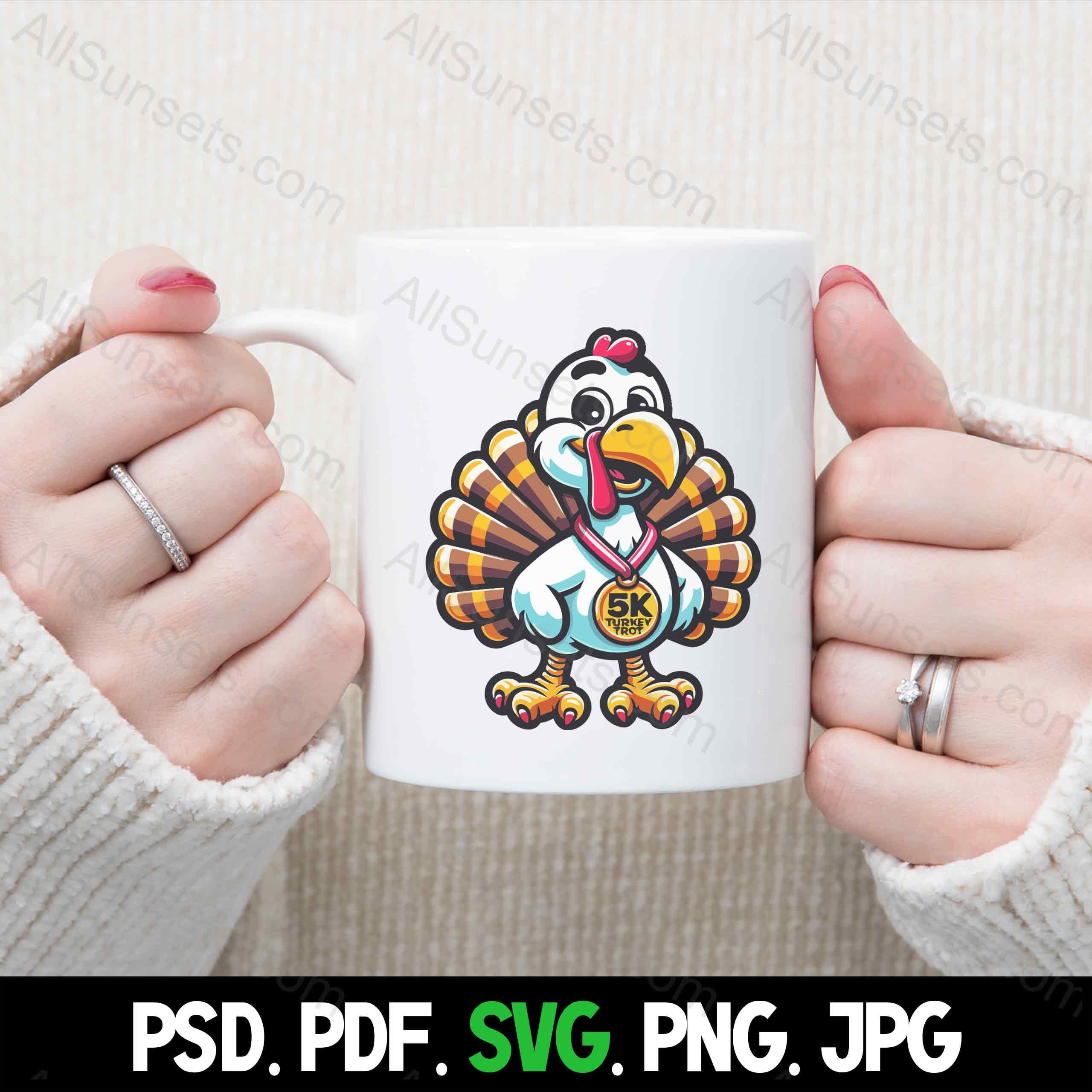 Turkey Racing Drawings Trotting Turkey Racing Svg Png Pdf Psd Jpg Files Jogging 5k Running ...