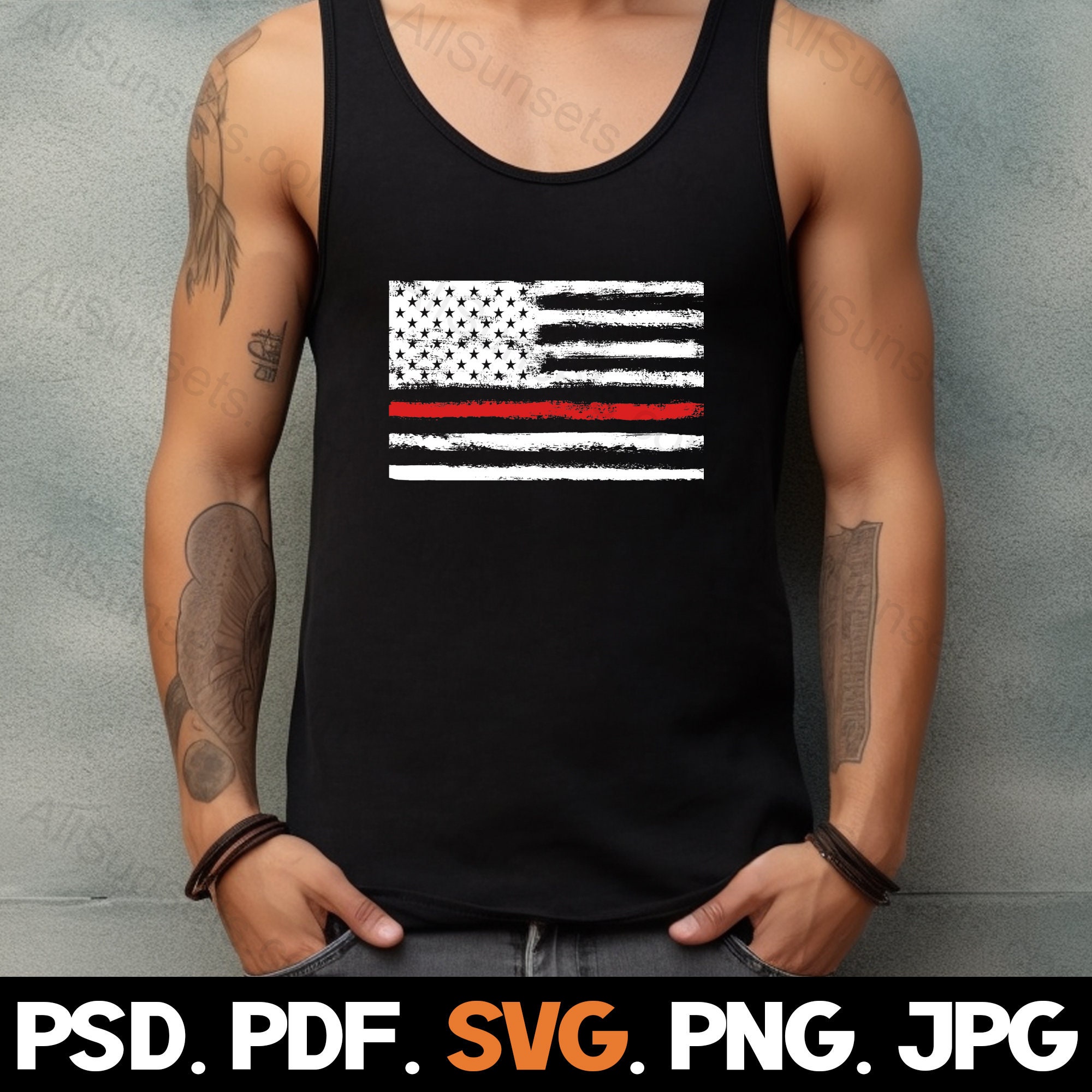 Bandiera Thin Red Line 3x5 Piedi Pompiere Orgoglio Americano USA
