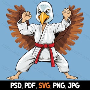Turkey Martial Arts Thanksgiving Clipart Svg Png Pdf Psd Jpg File Types ...