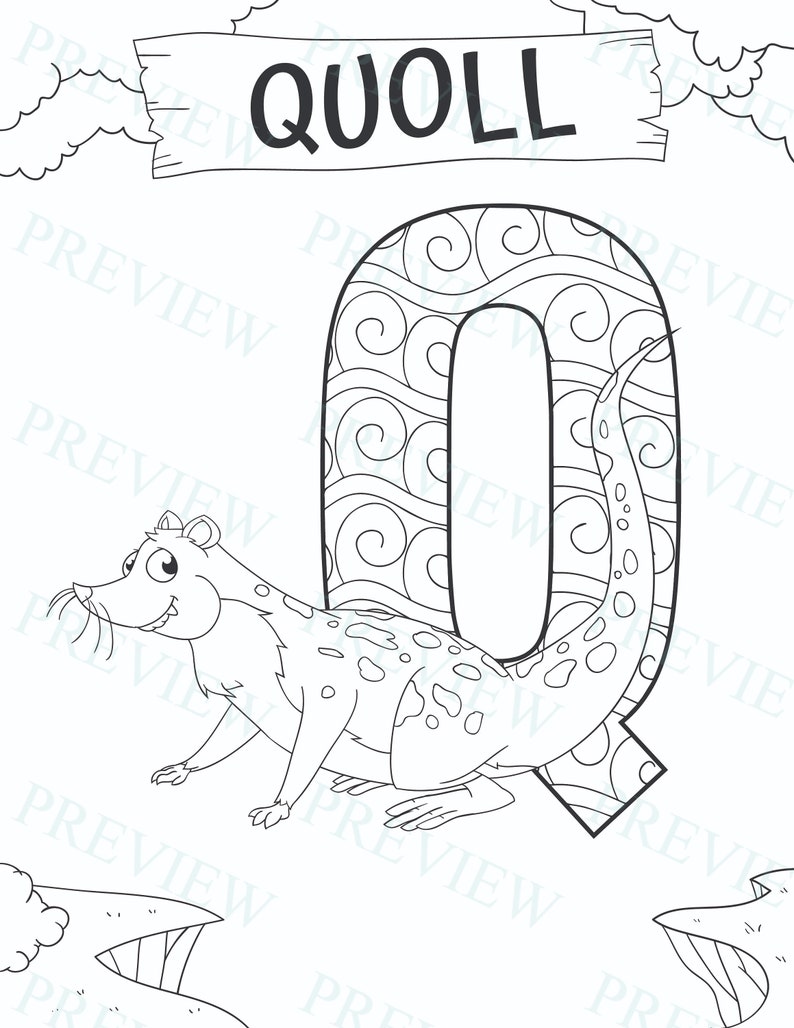 Download 26 Animal Coloring Pages Alphabet Sheets PDF Wildlife ...