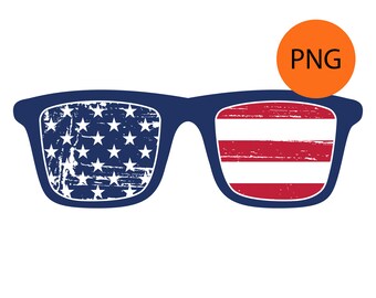 American Flag Sonnenbrille Dicke Blaue Ränder PNG Datei Patriotic 4. Juli USA Kommerzielle Nutzung Transparent Clipart
