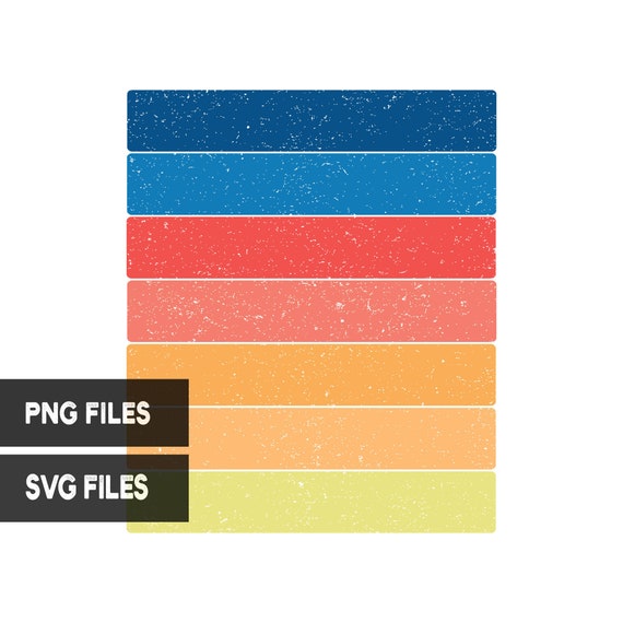 Download Retro Vintage Sunset Png And Svg Cut Files Clipart Multi Color Etsy