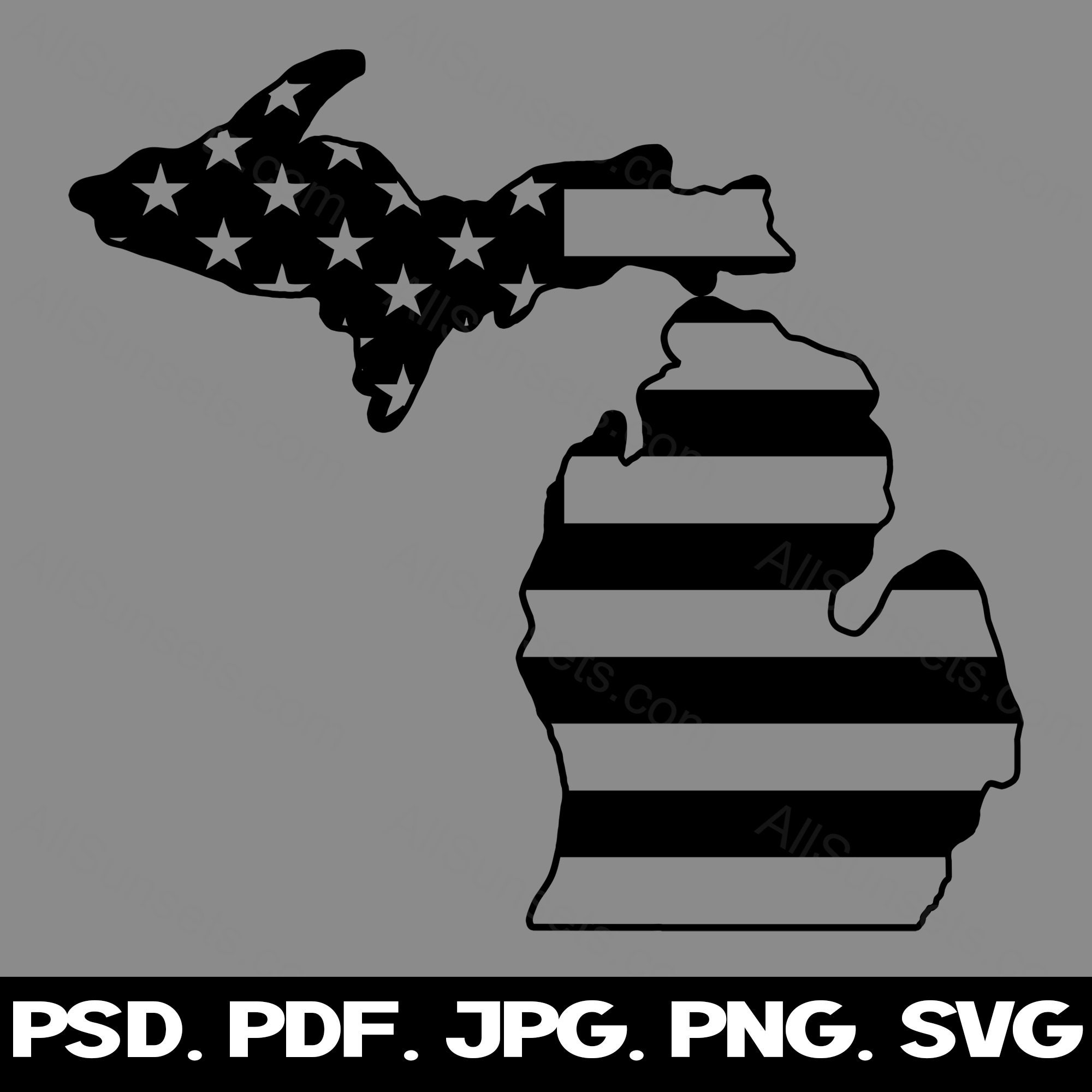 Michigan State Shape American Flag Svg Png Jpg Pdf Psd File Types ...