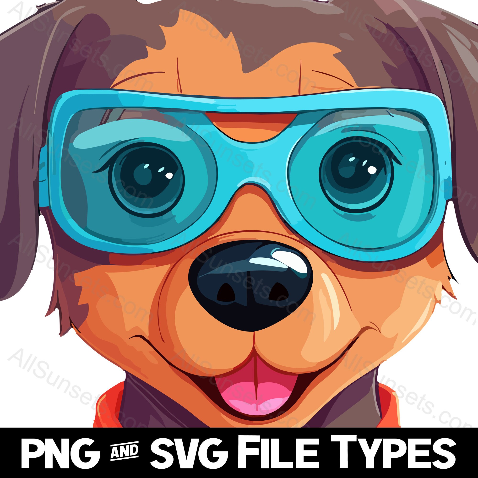Dogs Wearing Sunglasses SVG PNG File Types 12 Pack Pitbull Chihuahua ...