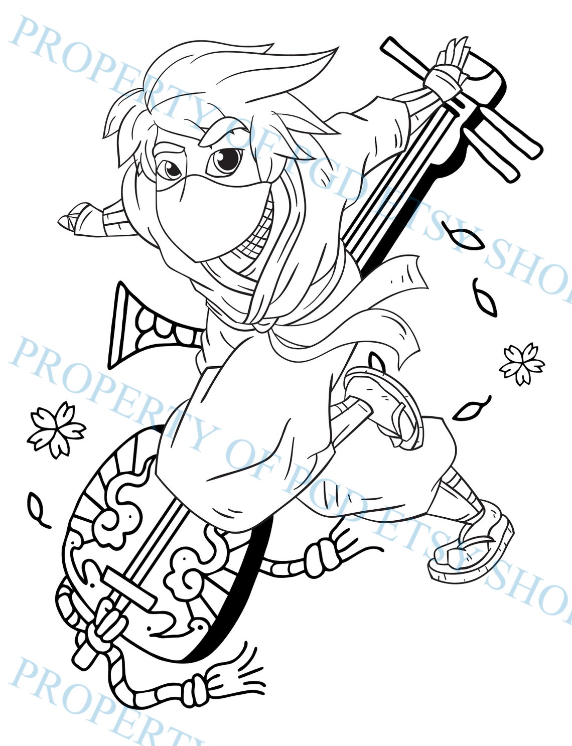 Ninja Japanese Warrior Coloring Book for Kids and Adults | Etsy