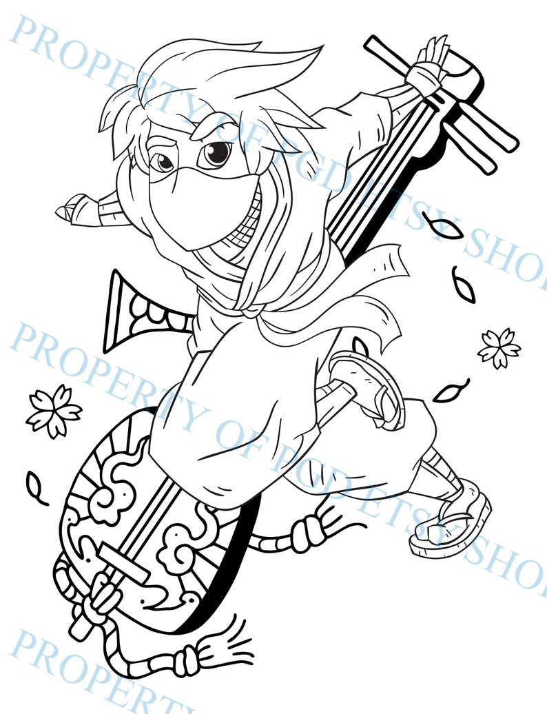 Ninja Japanese Warrior Coloring Book for Kids and Adults | Etsy