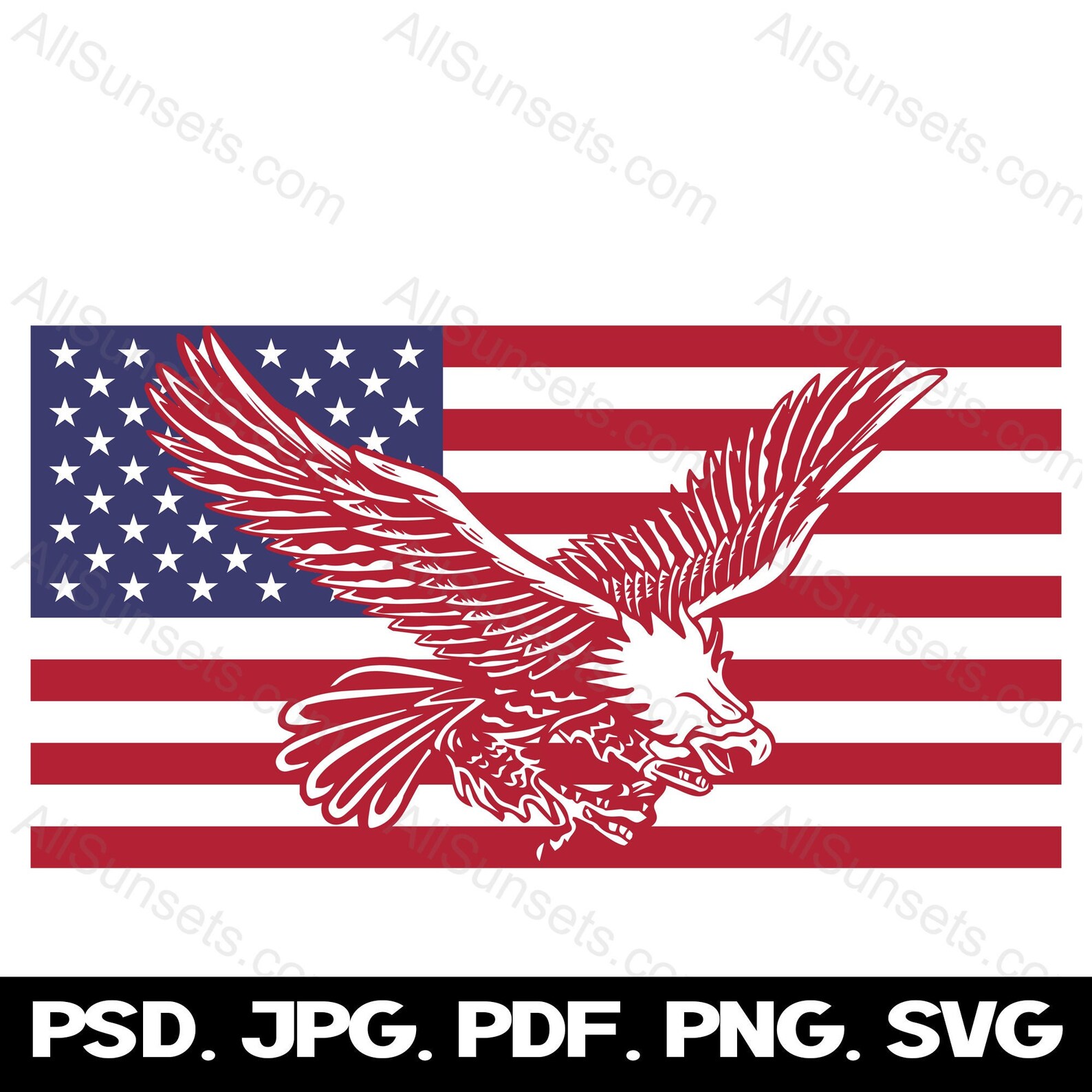 Flying Eagle American Flag Svg Png Pdf Psd Jpg File Types - Etsy