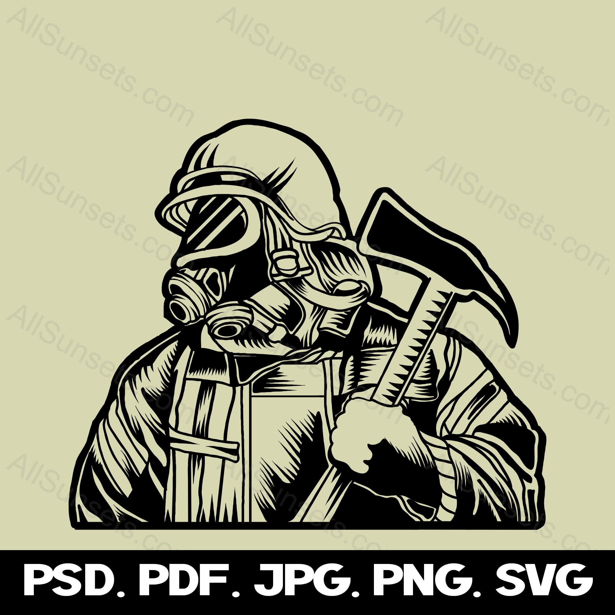 Firefighter Silhouette Svg Png Psd Jpg Pdf File Types Fireman