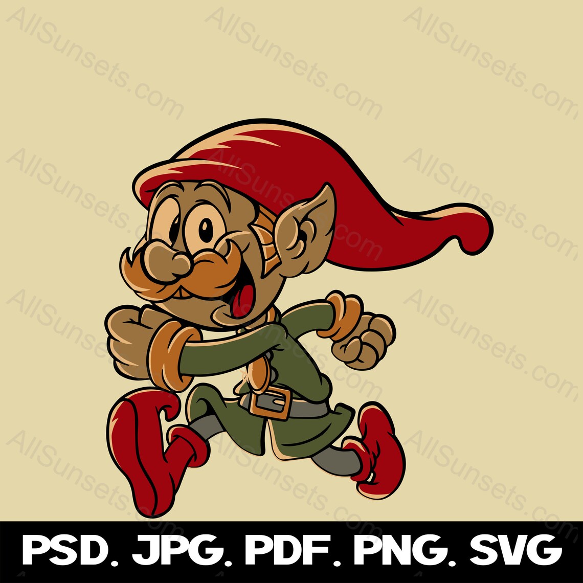 Elf Racing Svg Png Pdf Psd Jpg File Types 5k 10k Half Marathon - Etsy