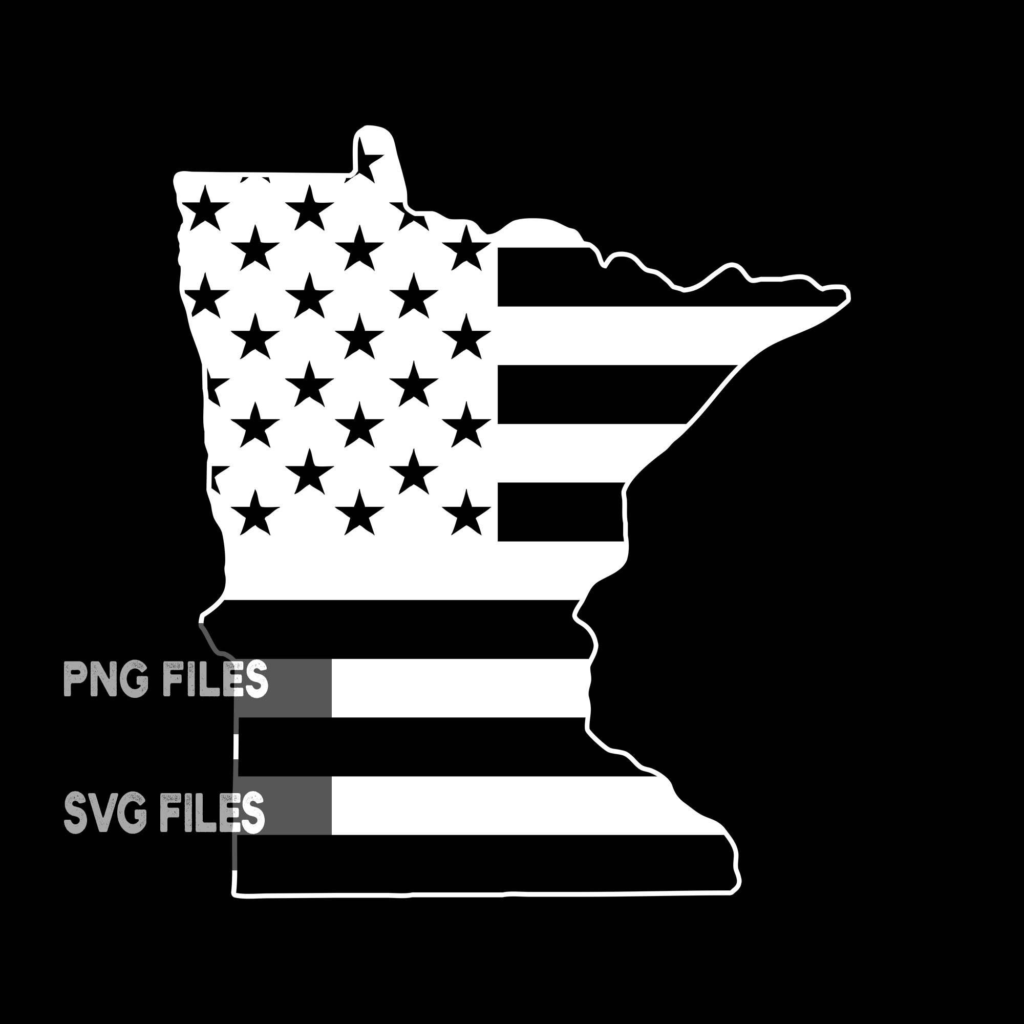 Minnesota State Shape American Flag PNG SVG Patriotic Clipart | Etsy