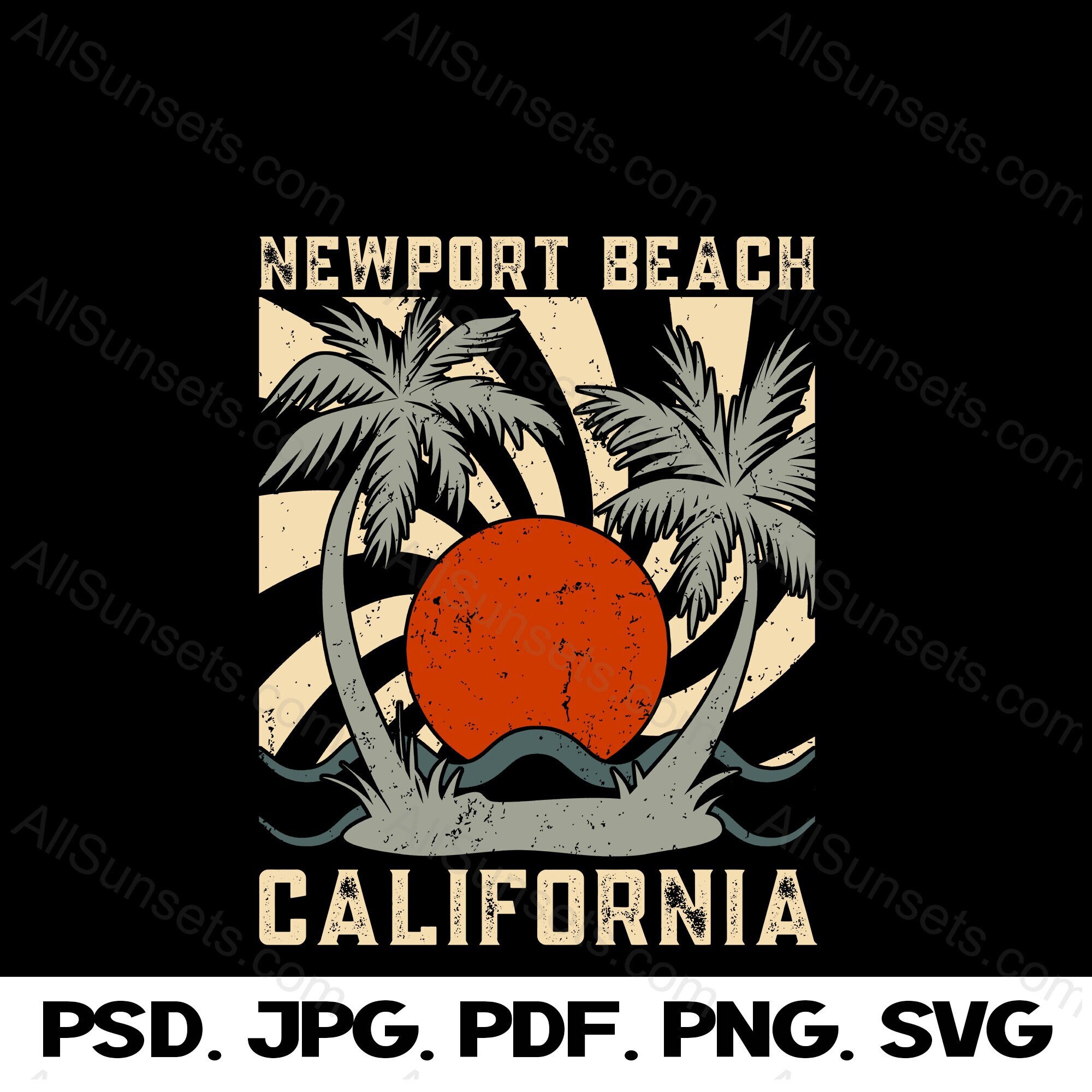 Newport Beach California T shirt Design Print on Demand or at Home Graphic PNG PSD SVG Pdf Jpg File Format Etsy
