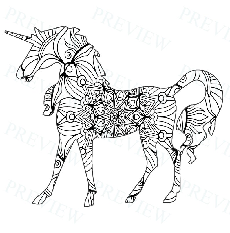 10 mandala unicorn mandala coloring pages commercial