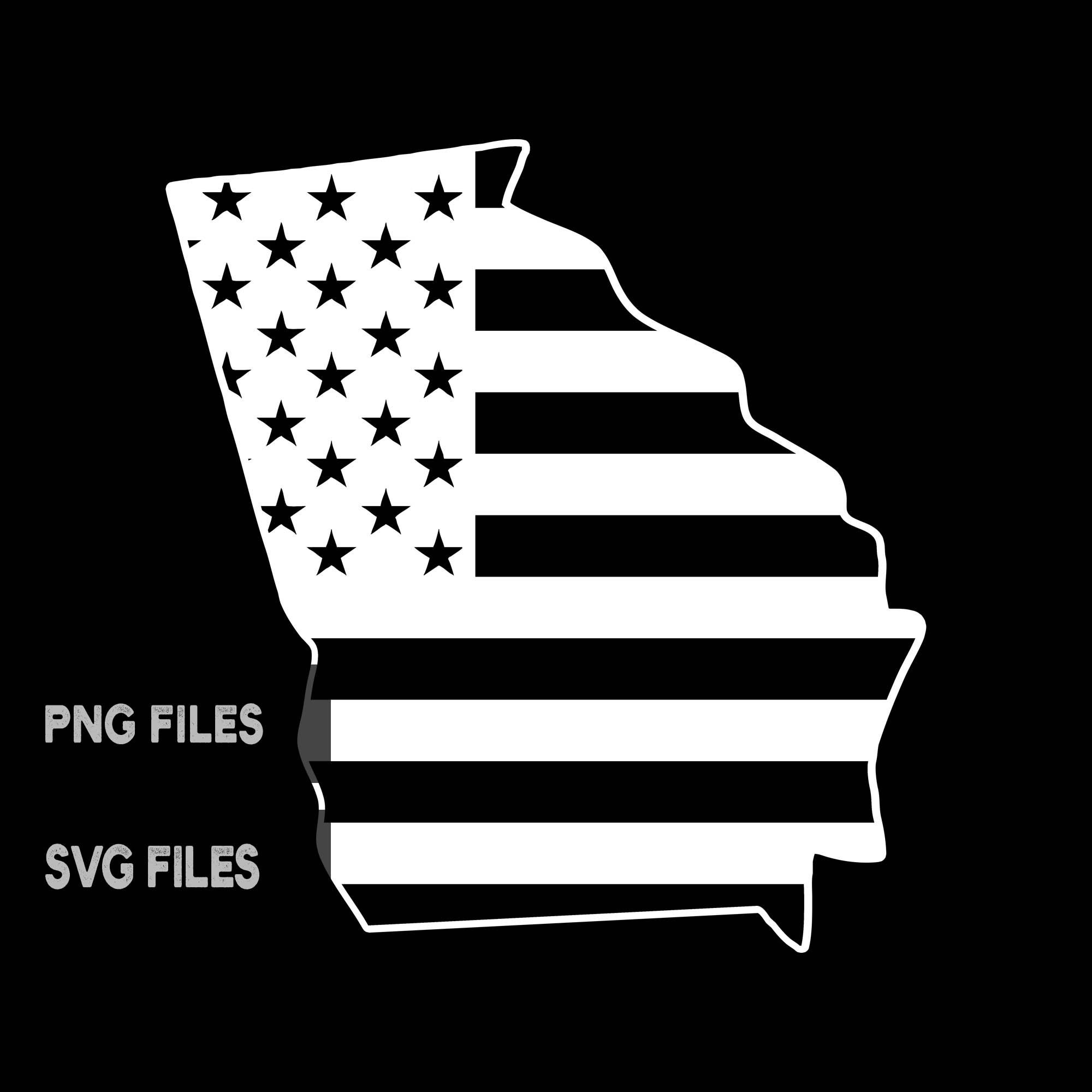 Georgia State Shape American Flag PNG SVG Patriotic Clipart | Etsy