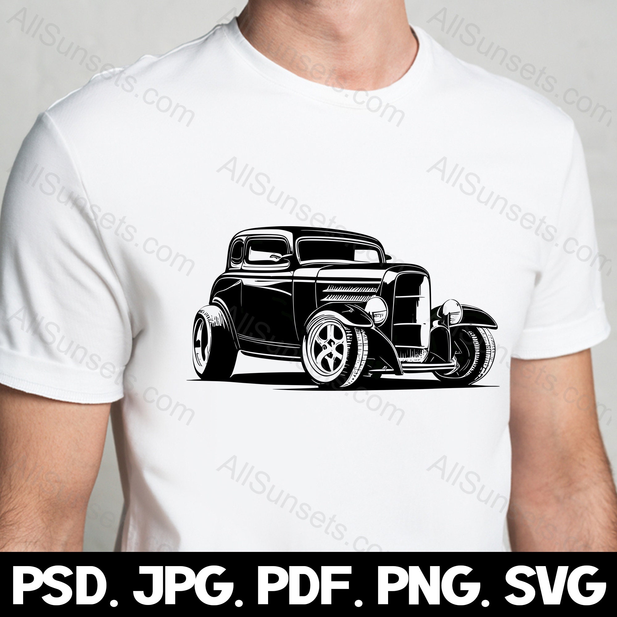 1940s Vintage Hotrod Car Svg Png Psd Jpg Pdf File Types Antique Vehicle ...