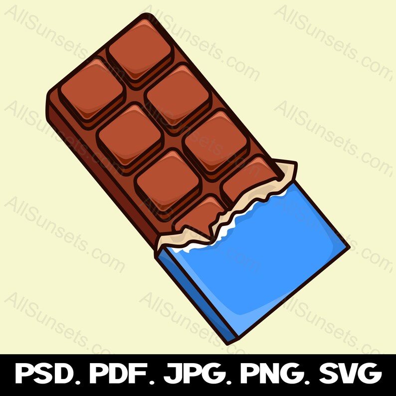 Chocolate Candy Bar Wrapper Svg Png Jpg Psd Pdf File Types Etsy